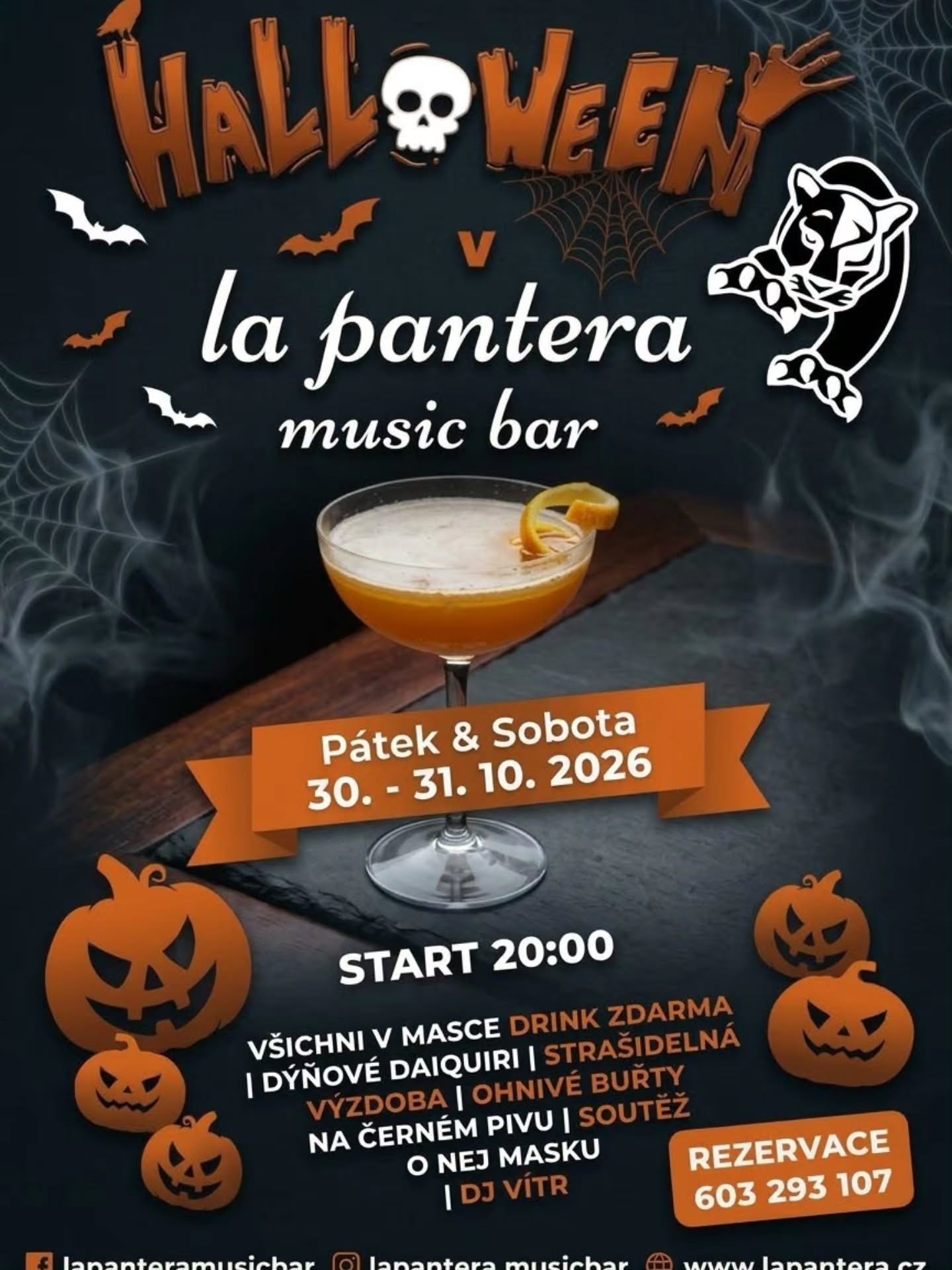 Instagram — ​🎃 HALLOWEEN PARTY V 
LA PANTERA MUSIC BARU! 🎃

​Máš už přic