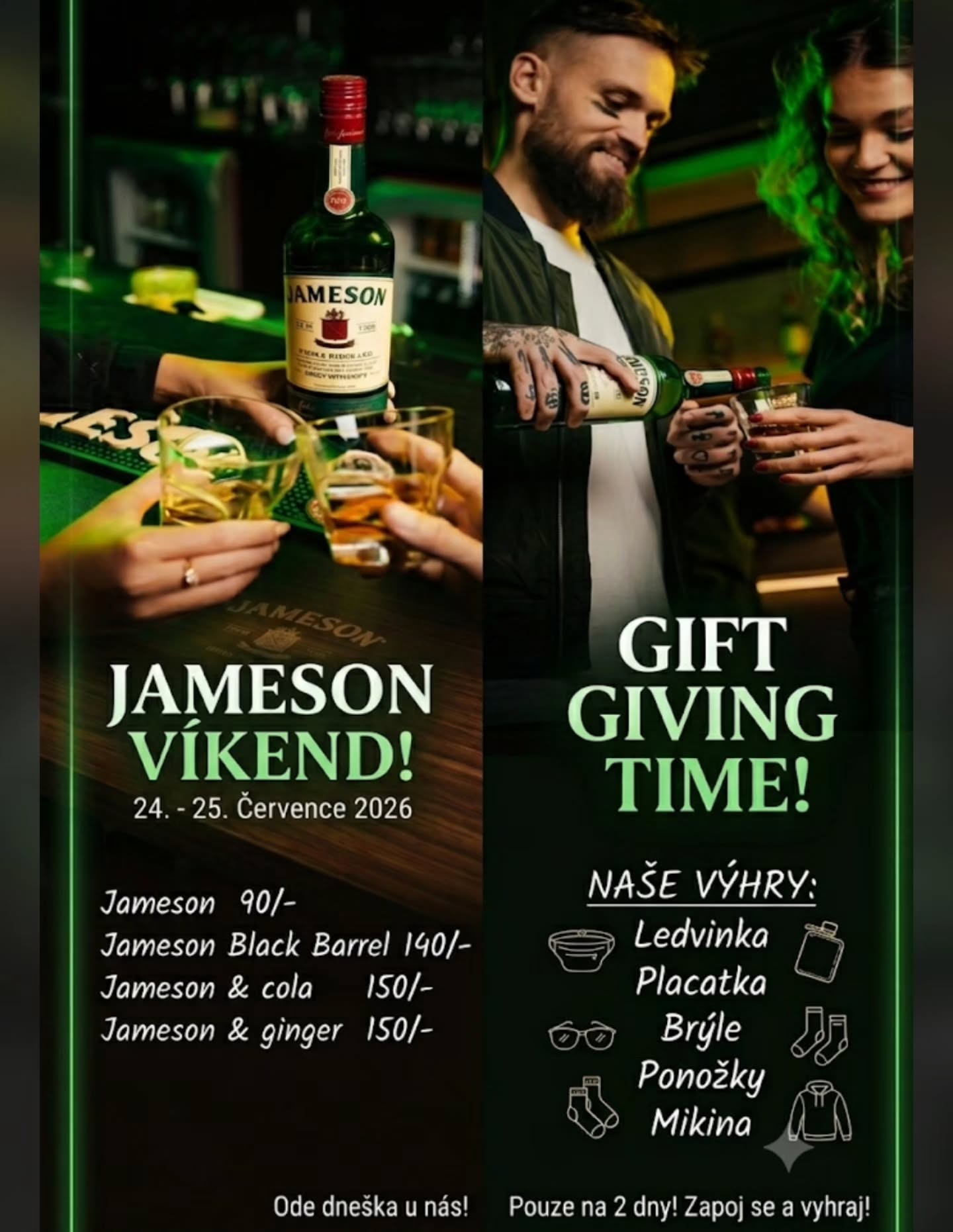 Instagram — ​☘️ JAMESON VÍKEND JE TADY! ☘️

​Od dneška do soboty u nás j